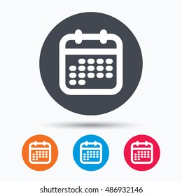 Calendar icon. Events reminder sign.
