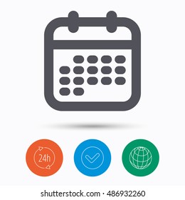 Calendar icon. Events reminder sign.