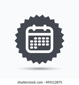 Calendar icon. Events reminder sign.