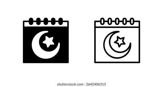 A calendar icon featuring Islamic symbols, representing prayer schedules or important Islamic dates.