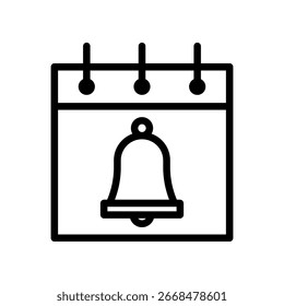 Ícone do calendário com uma campainha de notificação para lembretes e agendamento