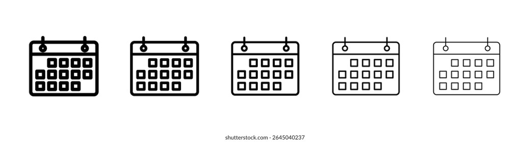 Calendar icon filled flat sign concept for web design.