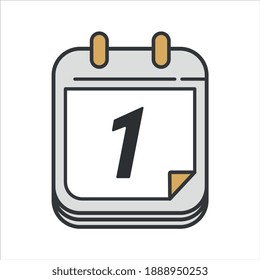 CALENDAR ICON WITH FIRST DAY OF THE MONTH
