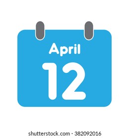calendar icon flat April 12