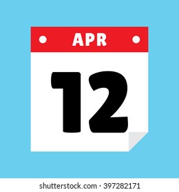 calendar icon flat April 12