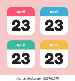 calendar icon flat. April 23