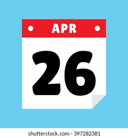 calendar icon flat April 26