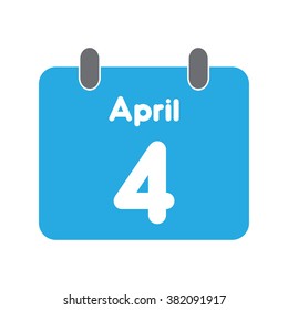 calendar icon flat April 4