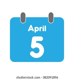 calendar icon flat April 5