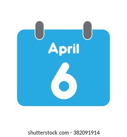 calendar icon flat April 6