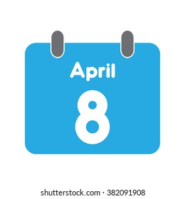 calendar icon flat April 8