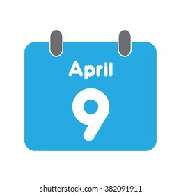 calendar icon flat April 9