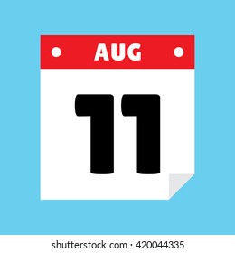 calendar icon flat August 11