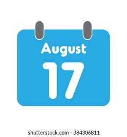 calendar icon flat August 17