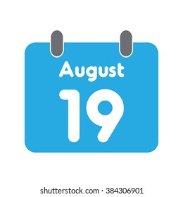 calendar icon flat August 19