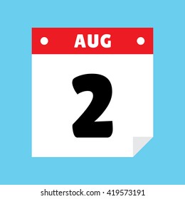 calendar icon flat August 2
