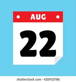 calendar icon flat August 22