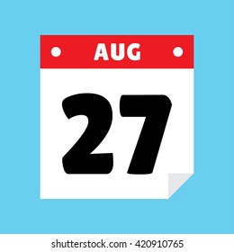calendar icon flat August 27 svg