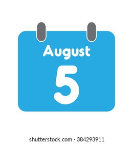 calendar icon flat August 5