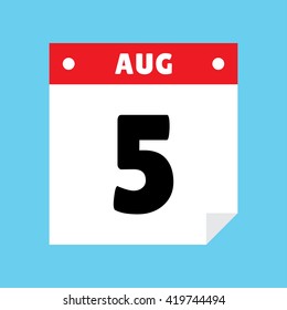calendar icon flat August 5