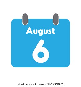 calendar icon flat August 6