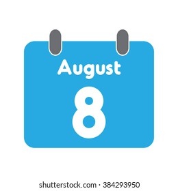 calendar icon flat August 8