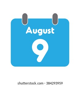 calendar icon flat August 9