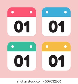 calendar icon flat day 1
