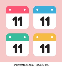 calendar icon flat day 11