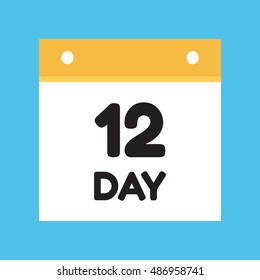 calendar icon flat day 12
