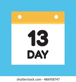 calendar icon flat day 13