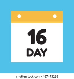 calendar icon flat day 16