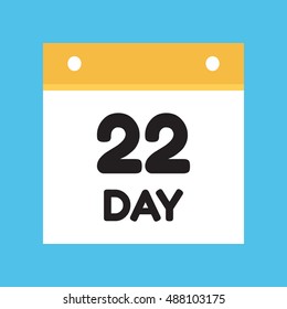 calendar icon flat day 22