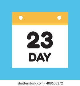 calendar icon flat day 23