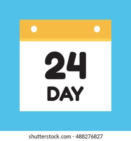 calendar icon flat day 24
