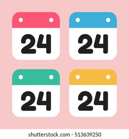 calendar icon flat day 24