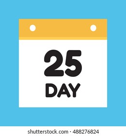 calendar icon flat day 25