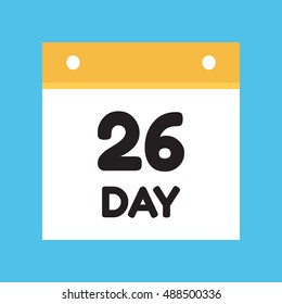 calendar icon flat day 26
