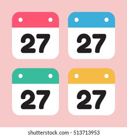 calendar icon flat day 27