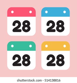 calendar icon flat day 28