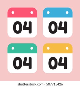 calendar icon flat day 4