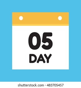 calendar icon flat day 5