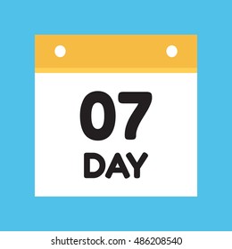 calendar icon flat day 7