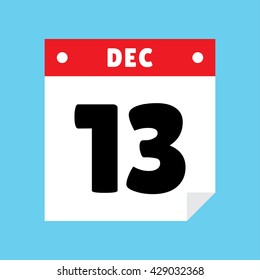 calendar icon flat December 13