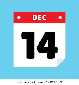 calendar icon flat December 14