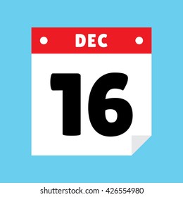 calendar icon flat  December 16