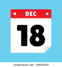 calendar icon flat December 18