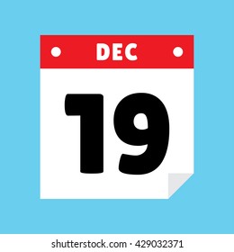 calendar icon flat December 19