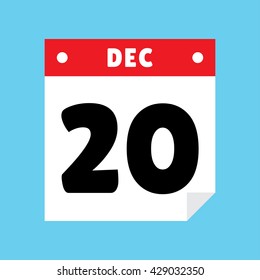 calendar icon flat December 20