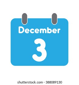 calendar icon flat December 3